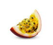 Red passion fruit isolated on white background