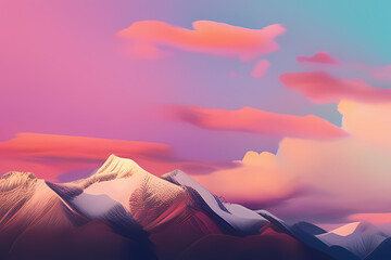 Wall Mural - sunrise in the mountains, generative ai