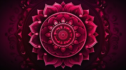 Sticker - A mandala in shades of burgundy with ornamental details