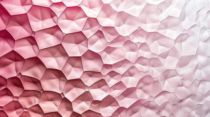 Wall Mural - An elegant abstract pattern of interlocking hexagons in a subtle gradient of blush pink to deep rose, suggesting a geometric floral motif.