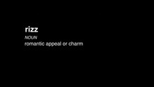 Rizz Simple Word Definition Animation Black Background