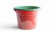 © The 2R Artificiality - Red bucket green lid on white surface