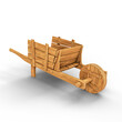 Wheelbarrow on White Background. 3D Illustration. File with Clipping Path.