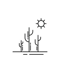 Poster - desert icon, vector best line icon.