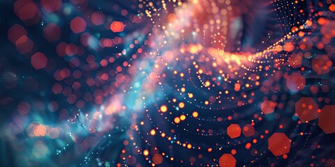 An abstract background created using a computer program. A futuristic network shape