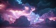 © franxxlin_studio - Neon clouds with lighting storm, fantasy neon background, ultra high definition