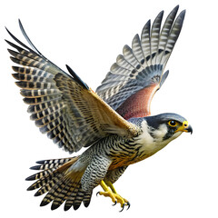 Wall Mural - Very beautiful falcon in flight isolated on white background PNG .GENERATIVE AI