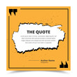 Traditional quote and review presentation stroke brush and dust particle textured social media post frame