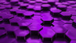 purple hexagons with shadows casting an evening mood on a dramatic 2D card