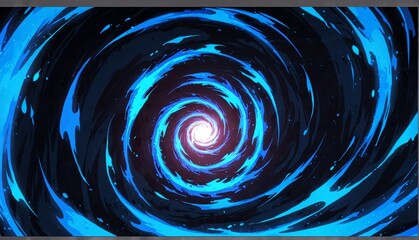 abstract blue spiral flame burning sparks effects anime cartoon style background from Generative AI