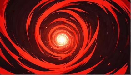 Wall Mural - abstract red spiral flame burning sparks effects anime cartoon style background from generative ai