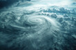 Generative ai on theme of scary huge hurricane typhoon over ocean, apocalyptic dramatic background