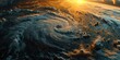 The greatest enormous hurricane possible that raging beyond the cloudscape and atmosphere that the inside of the hurricane has the gigantic eye of the storm in the middle of a great hurricane. AIGX03.