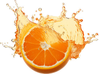 orange splashing isolated on white or transparent background,transparency 