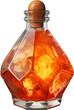 orange crystal magic potion bottle isolated on white or transparent background,transparency 