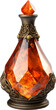 orange crystal magic potion bottle isolated on white or transparent background,transparency 
