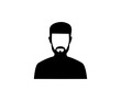 People icon male sign of user person profile avatar symbol. Male face silhouette. User avatar profile vector design and illustration. 	
