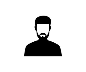 Poster - People icon male sign of user person profile avatar symbol. Male face silhouette. User avatar profile vector design and illustration. 	