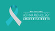 National Asthma and Allergy Awareness Month observed every year in May. Template for background, banner, card, poster with text inscription.