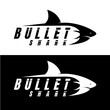 bullet shark logo design vector