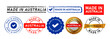 made in australia stamp and seal badge label sticker sign for certificate manufacturing product