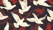 seamless pattern with pigeon birds
