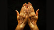 hands praying with white background