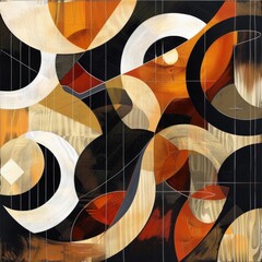 Poster - Organic and geometric shapes merging in an abstract, harmonious design.