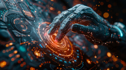 Wall Mural - Concept Artificial Intelligence Robotics Internet Revolution
