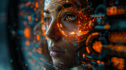 Wall Mural - Concept Artificial Intelligence Robotics Internet Revolution