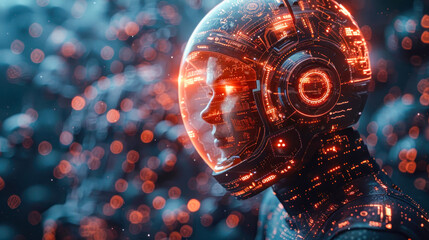 Wall Mural - Concept Artificial Intelligence Robotics Internet Revolution