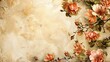 © RocknRoller Studios - Vintage Floral Background with Roses and copy-space.