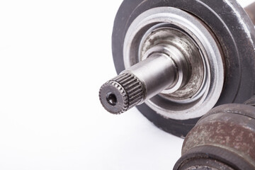 Canvas Print - Car spare part - wheel drive cv joint on white isolated background. Catalog of spare parts for car service.