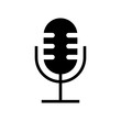 Black vintage microphone icon flat vector design