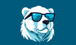 polar bear logo design cool sunglass vector