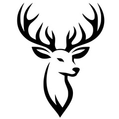 Wall Mural - The deer head silhouette is simple and elegant