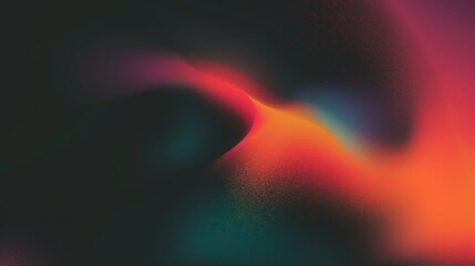 Wall Mural - Glowing purple red yellow orange black abstract color gradient banner poster cover design, dark grainy texture, copy space