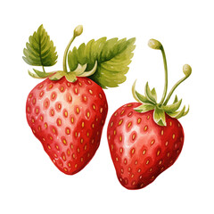 Wall Mural - Watercolor Strawberry clipart for graphic resources