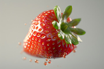 Wall Mural - Strawberry isolated on clean background, macro shot, commercial photography