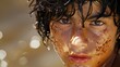 Intense emotions captured  close up of player s sweat soaked face in summer olympic competition