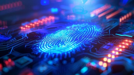 Poster - Scan verification finger security digital computer scanner safety identity access technology biometric fingerprint