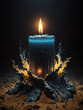 bizarre candle in the dark