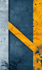 Wall Mural - Yellow diagonal stripe on a grey textured background.