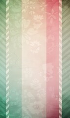 Sticker - Soft pastel gradient background with floral patterns and chevron borders. Ideal for elegant designs, vintage themes, and delicate decorations.