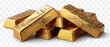 © Gayan - Stack of gold bars with markings indicating high purity, isolated on a white background.
