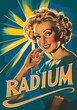 publicité vintage des années 50 faisant la promotion du radium comme produit de beauté