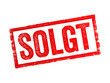 SOLGT is Danish for sold, it indicates that an item, property, or service has been purchased by someone else in exchange for payment, text concept stamp