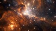 Amidst the cosmic dance of galaxies and stars, the close proximity of cosmic dust and gas clouds serves as the raw material for the formation of new stars and planetary systems.