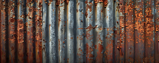 Wall Mural -  Grunge corrugated metal background texture