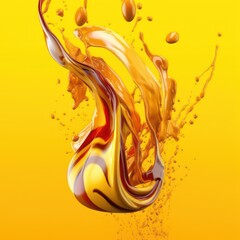 Wall Mural - orange juice splash